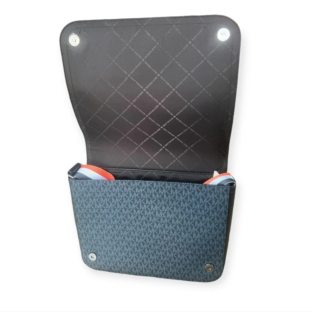 Michael Kors Blue and Orange Cooper Flap Men's Messenger Bag | Crossbody